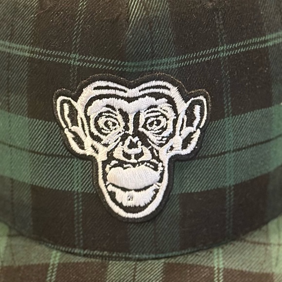 Monkey Sport Embroidered Plaid Baseball hat - Picture 3 of 6